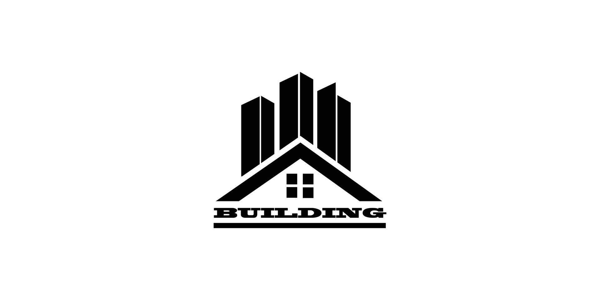 Building logo with modern style vector