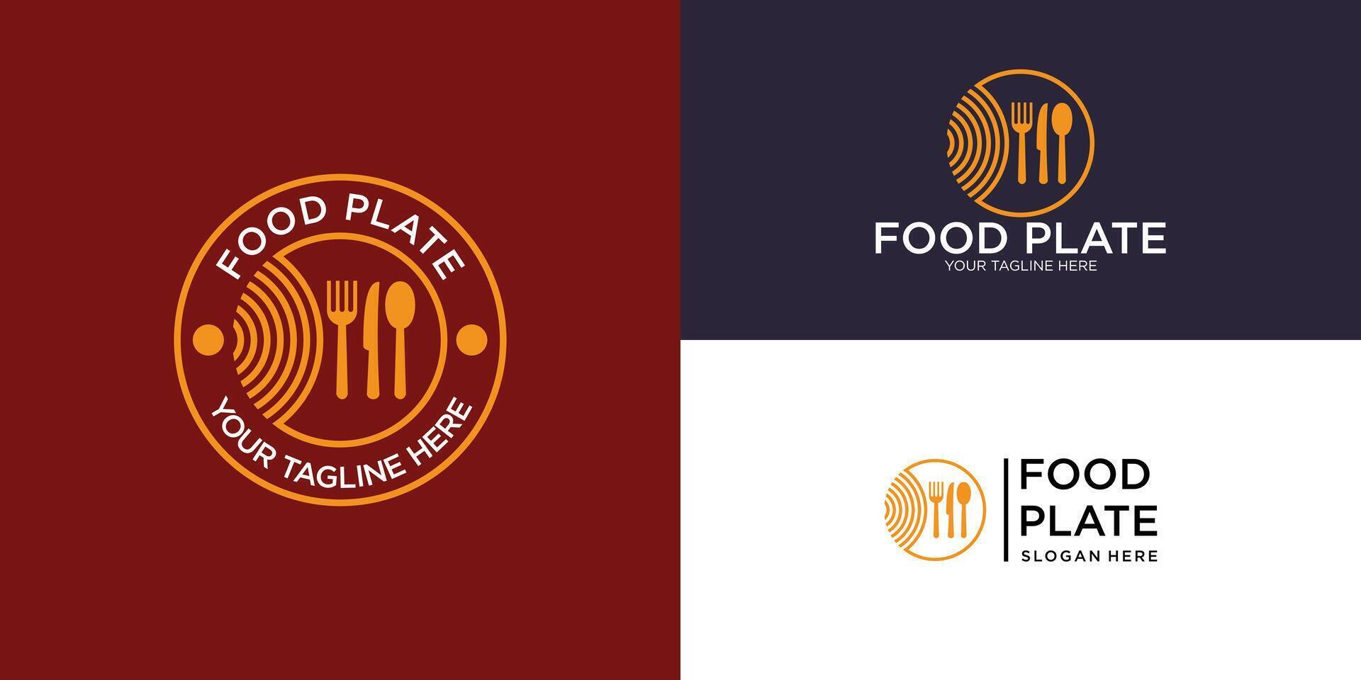 Food group logo design with creative modern concept premium vector