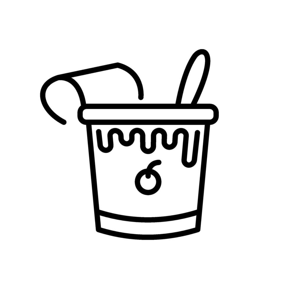 yogurt, line icon, isolated background vector