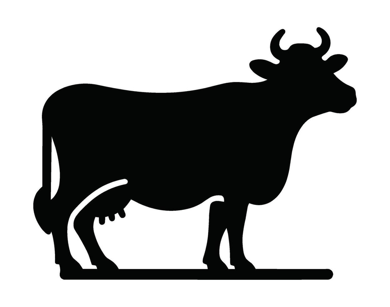 Bull silhouette on a white background illustration vector