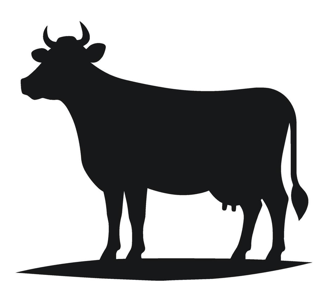Bull silhouette on a white background illustration vector