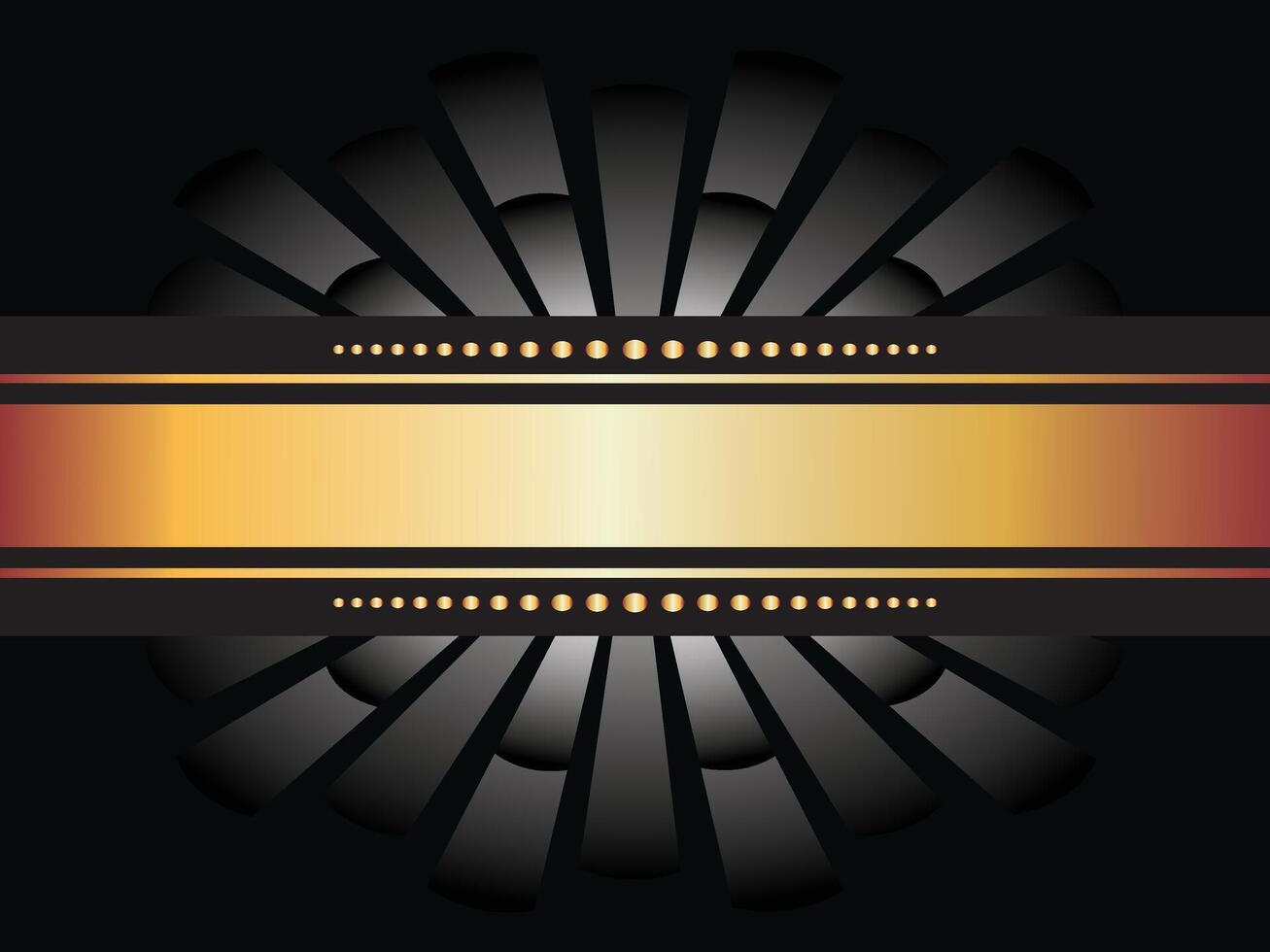 Black background with a pattern in silver and gold style vector