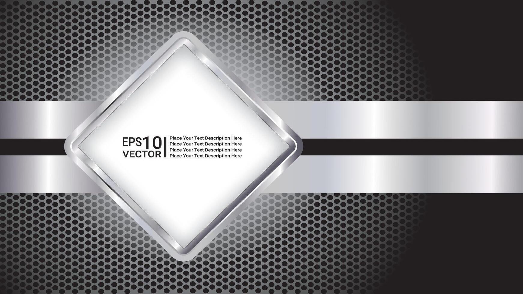 metallic template silver pattern with black background vector