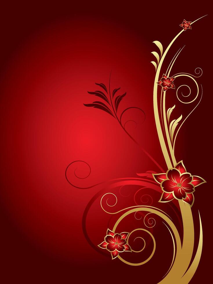 vintage gold floral ornament flowers vector