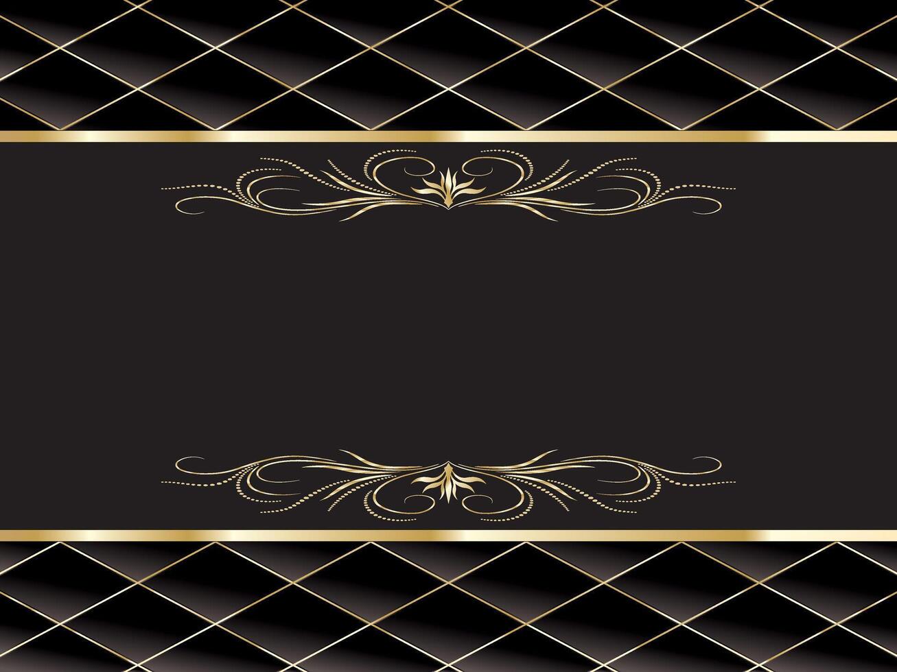 Black background with gold pattern style vector