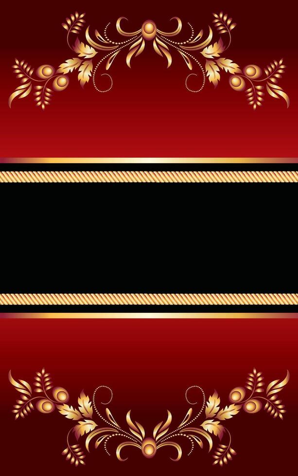 elegant invitation card template with black red gradient vector