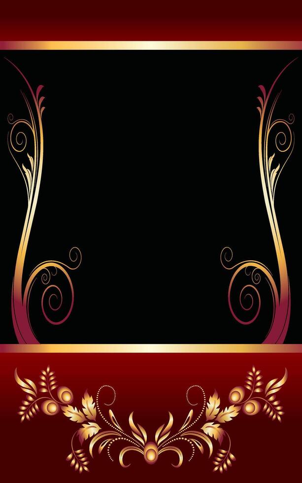 invitation card template gold floral ornament flowers vector