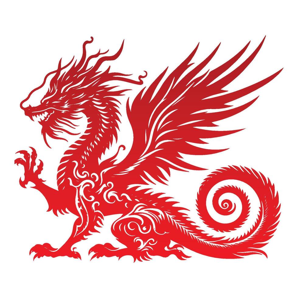 Here is an illustration of a Chinese dragon vector