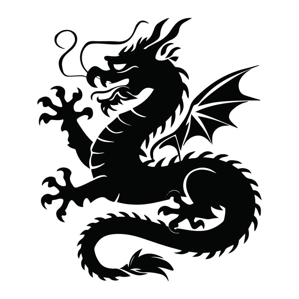 Here is an illustration of a Chinese dragon vector
