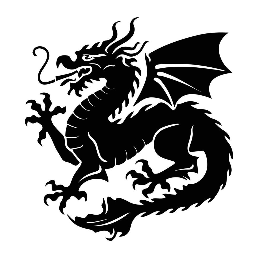 Here is an illustration of a Chinese dragon vector