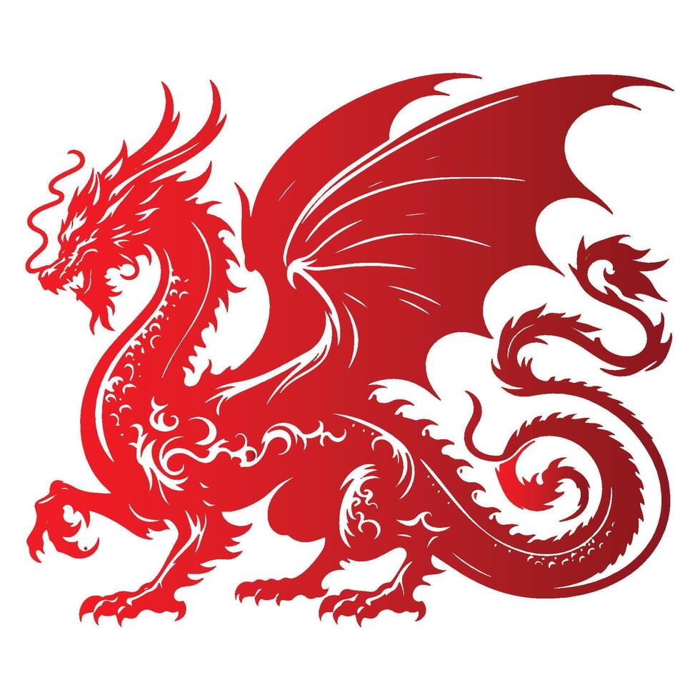 Here is an illustration of a Chinese dragon vector