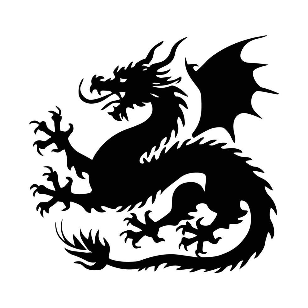 Here is an illustration of a Chinese dragon vector