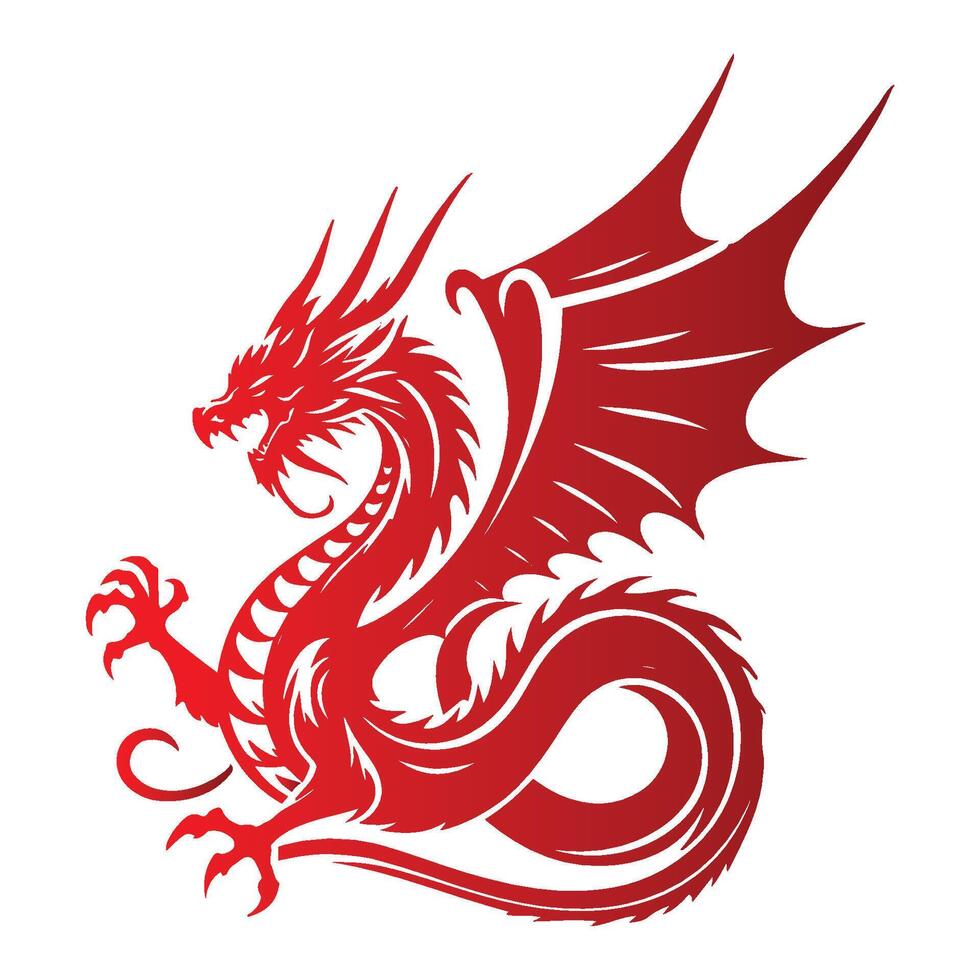 Here is an illustration of a Chinese dragon vector