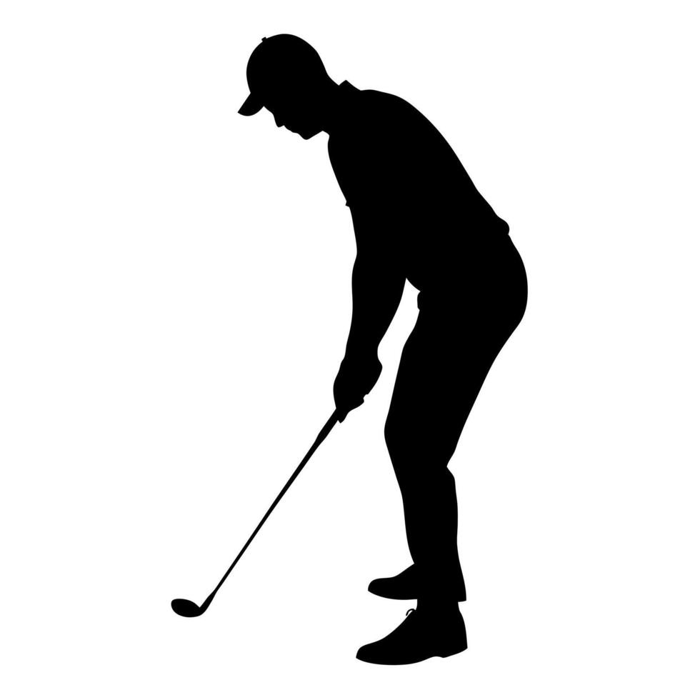Golf Player Silhouette illustration black color vector