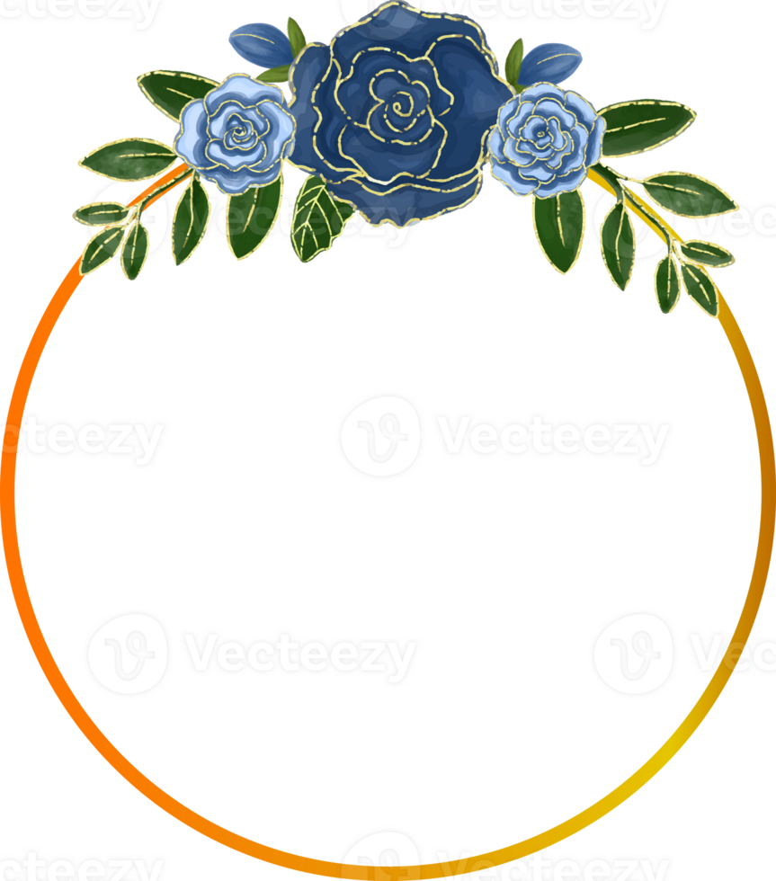 Blue roses wreath png