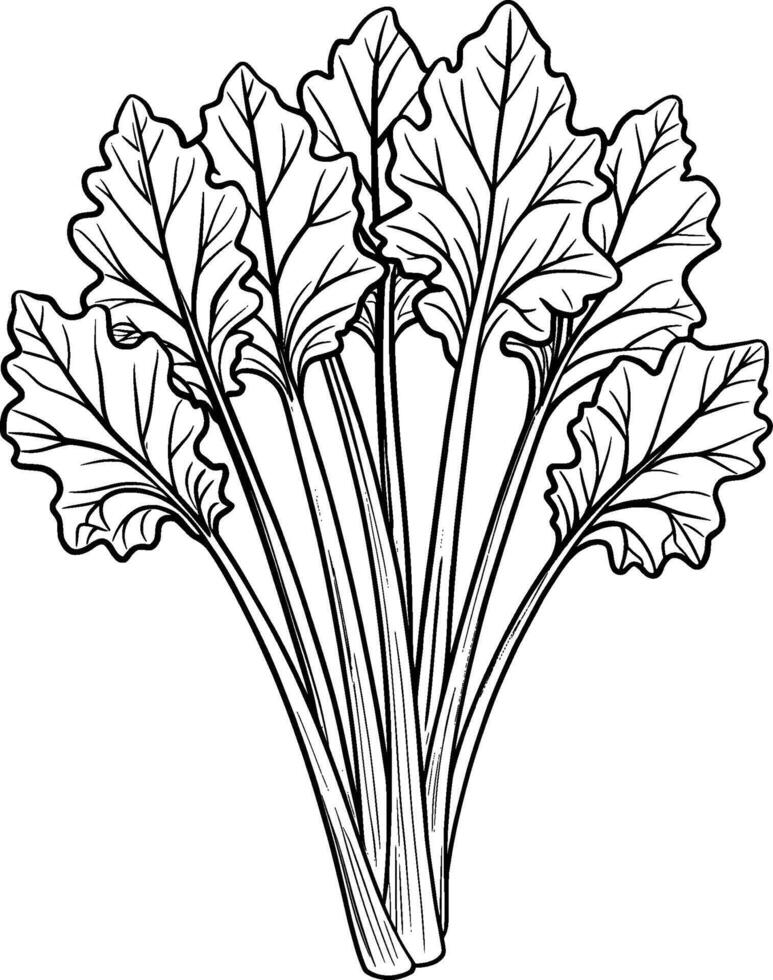 Coloring Page for Kids - Rhubarb - Black and White Line Art vector