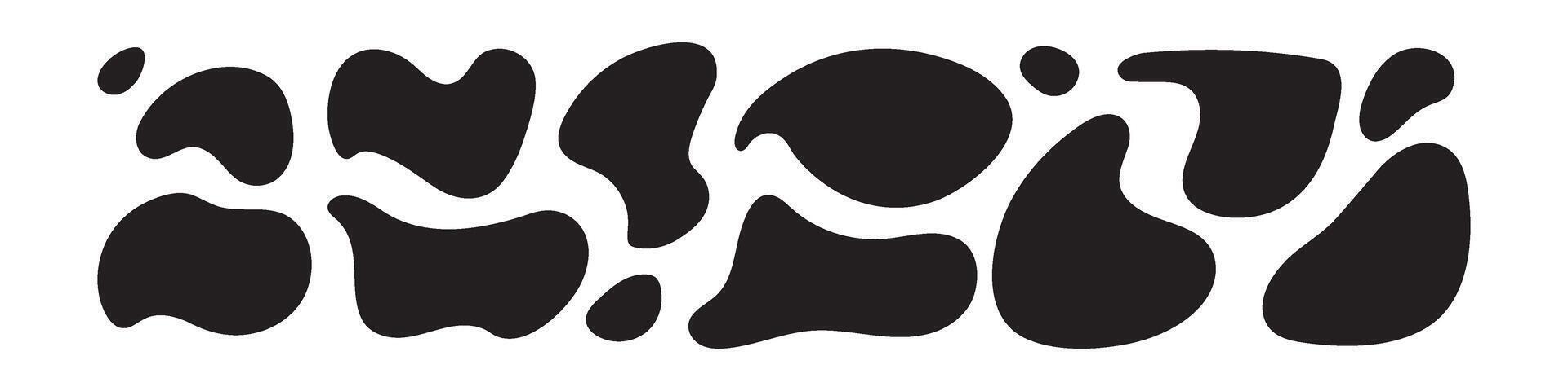 Organic black shape with fluid and irregular form. Abstract blob and amoeba figure with wavy edges. Flat illustration isolated on white background. vector