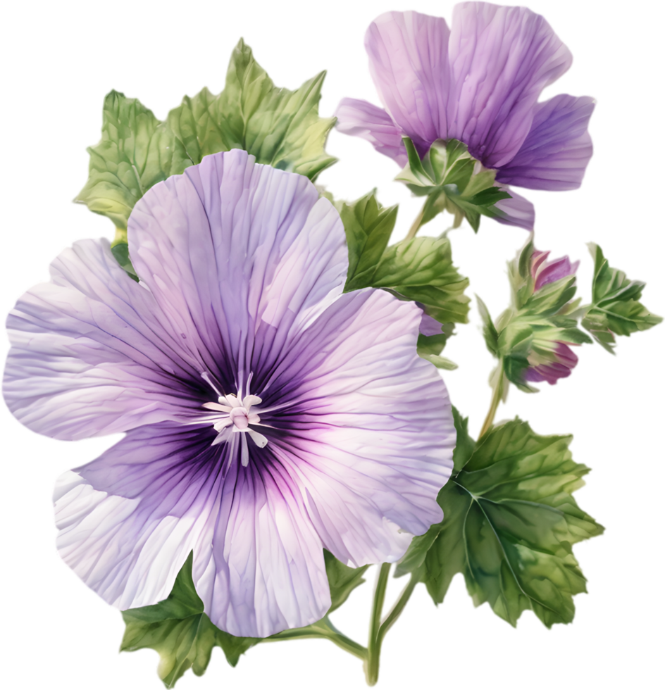 Watercolor Common Lilac, vibrant and delicate. AI-Generated. png