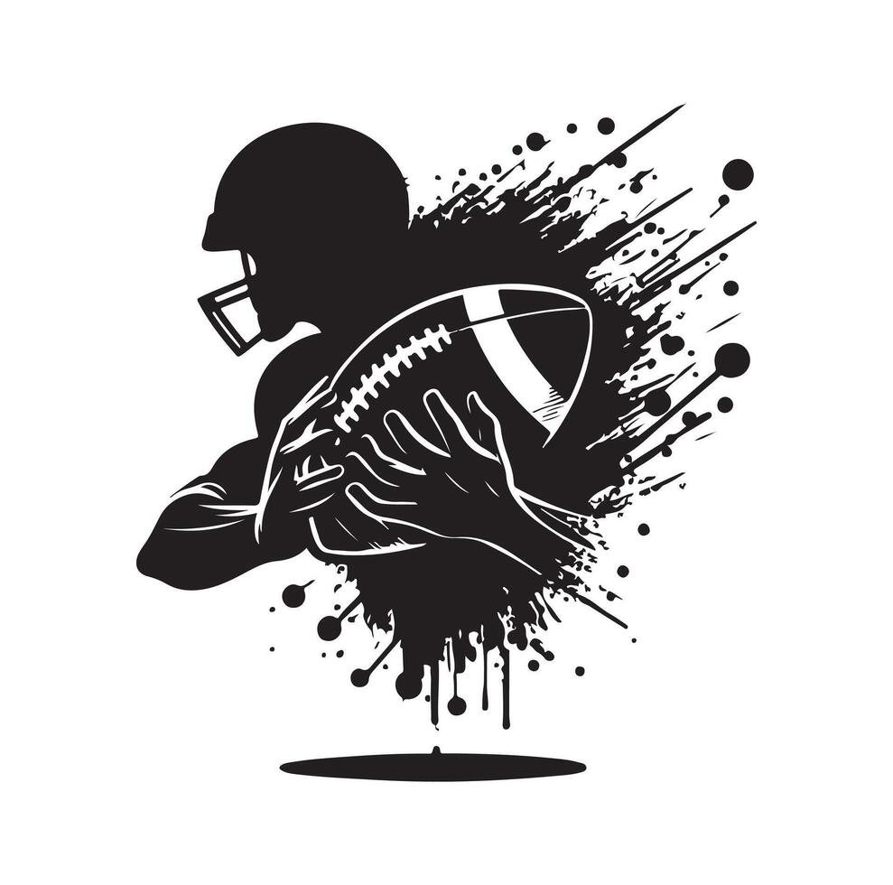 AMERICAN FOOTBALL SILHOUETTE STYLE illustration vector