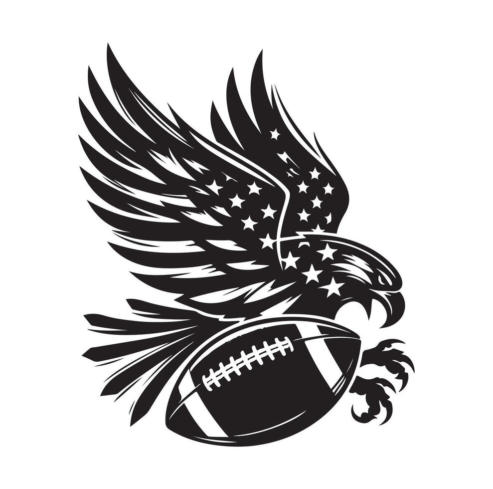 AMERICAN FOOTBALL SILHOUETTE STYLE illustration vector