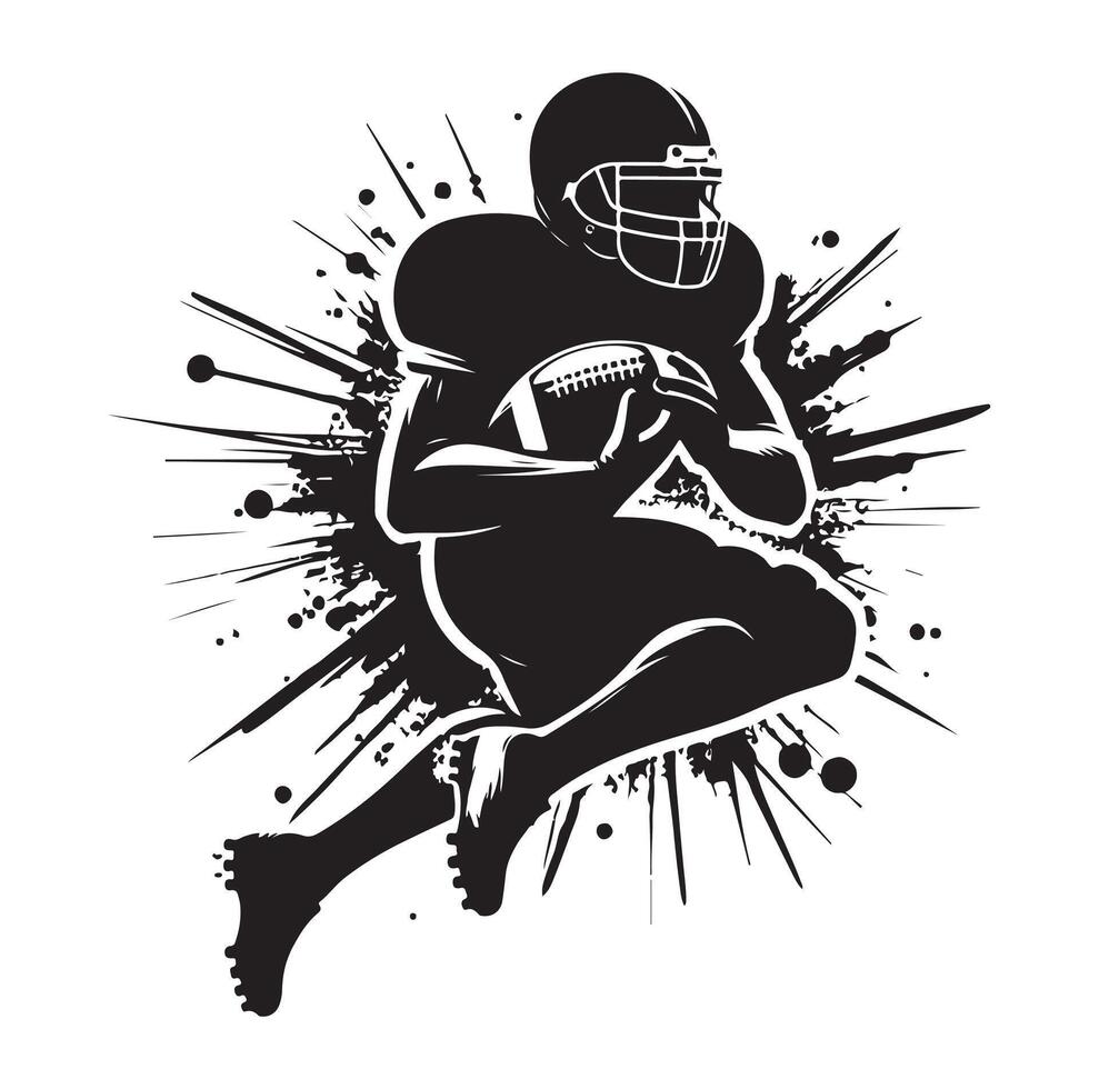AMERICAN FOOTBALL SILHOUETTE STYLE illustration vector