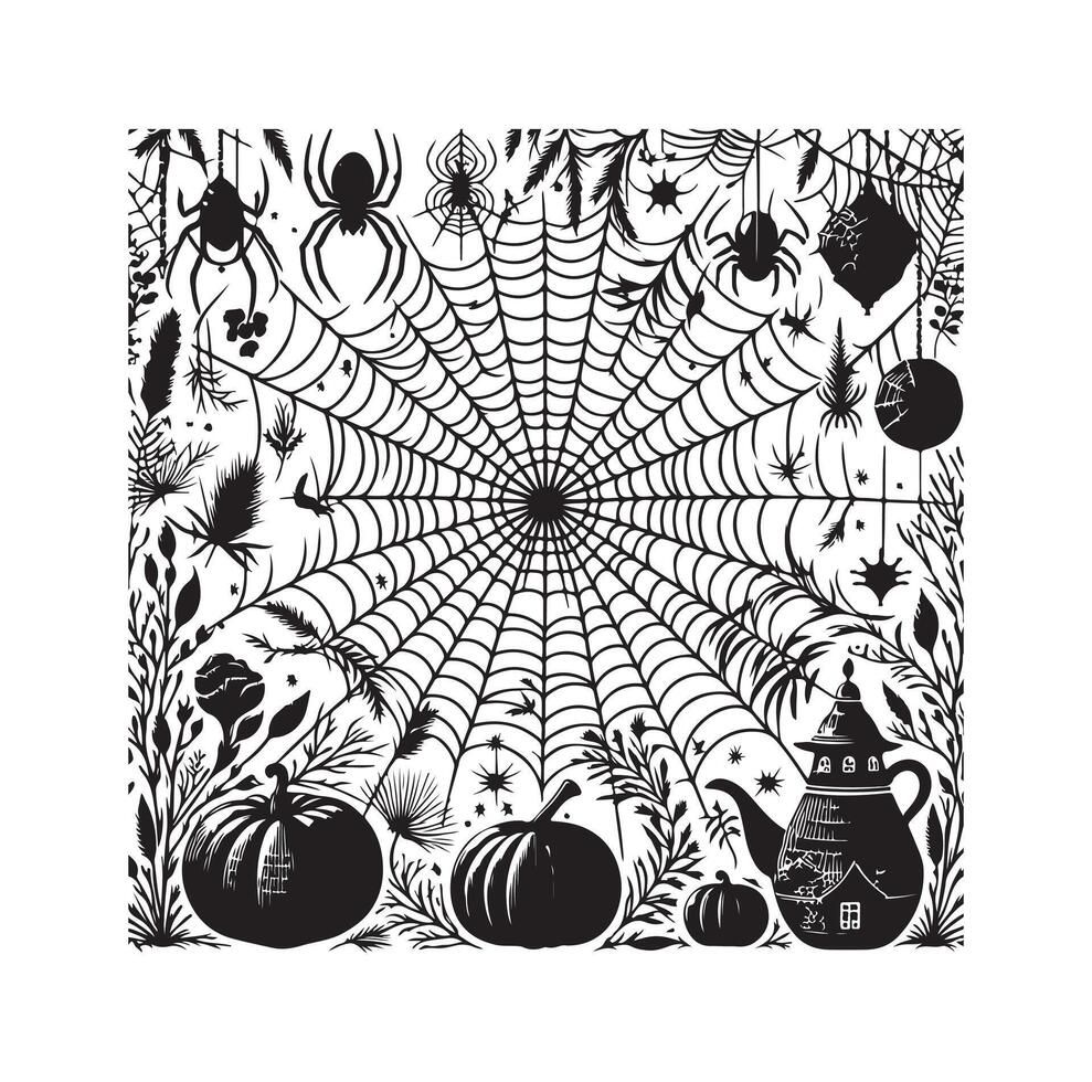 spider web illustration vector