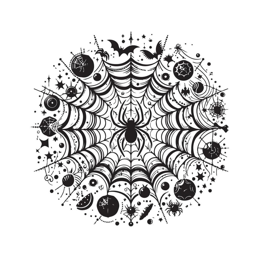 spider web illustration vector