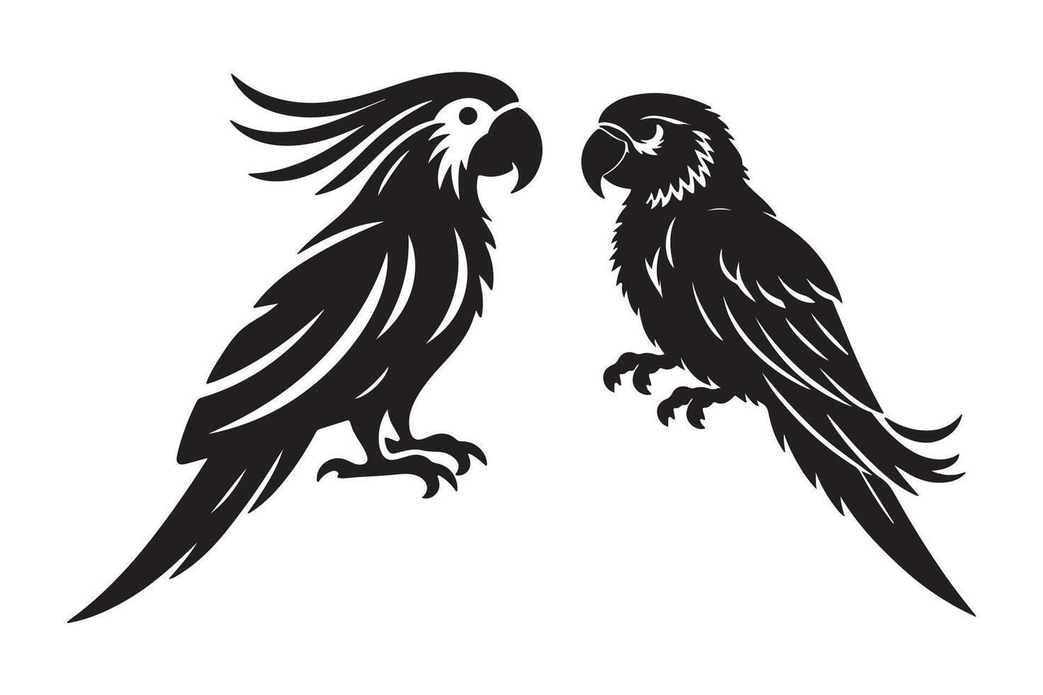 Parrot vectors silhouette