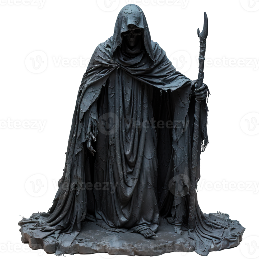 realistic grim reaper isolated on transparent background , png