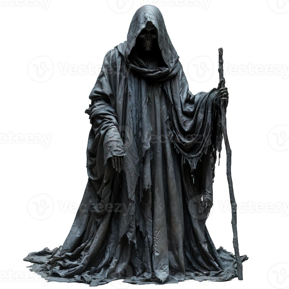 realistic grim reaper isolated on transparent background , png