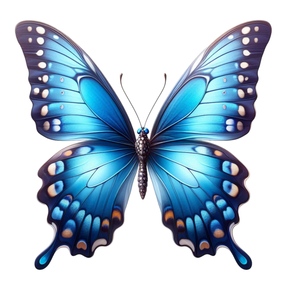 Generated Ai A blue butterfly with a butterfly png