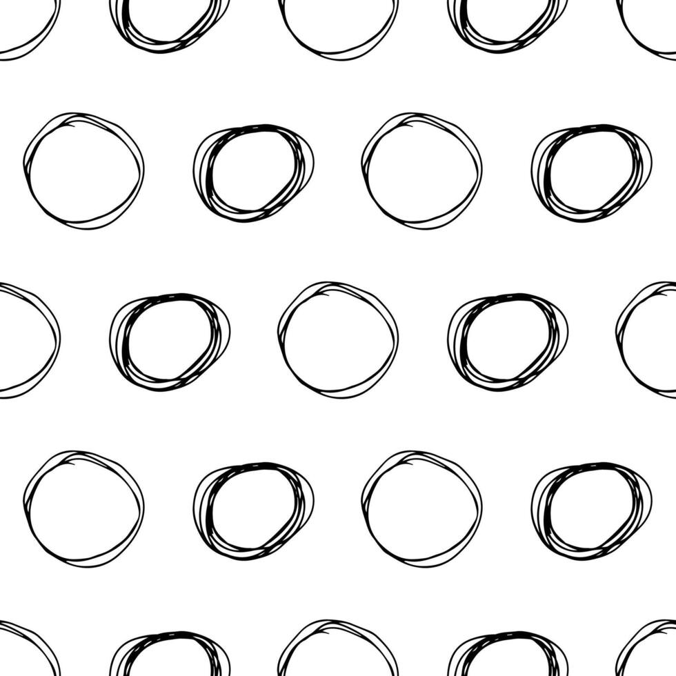 Seamless pattern with sketch circles shape vector