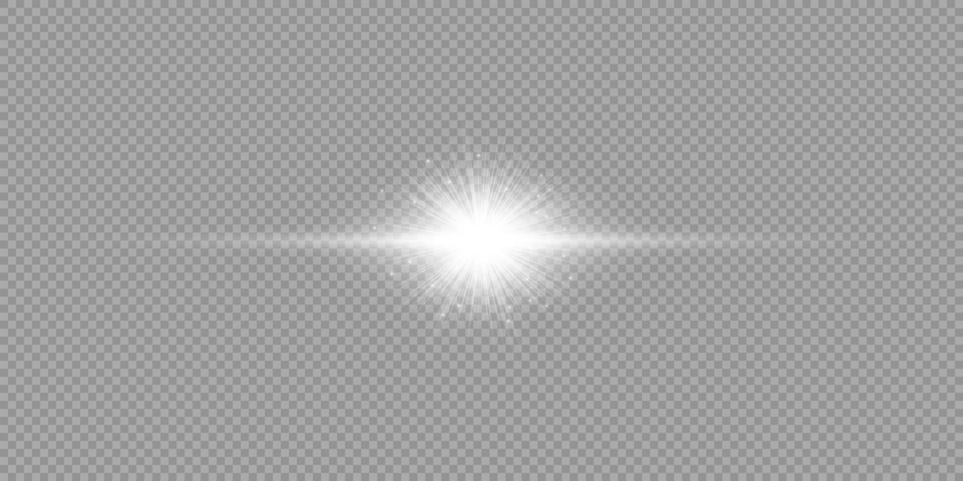 White horizontal light effect of lens flares vector