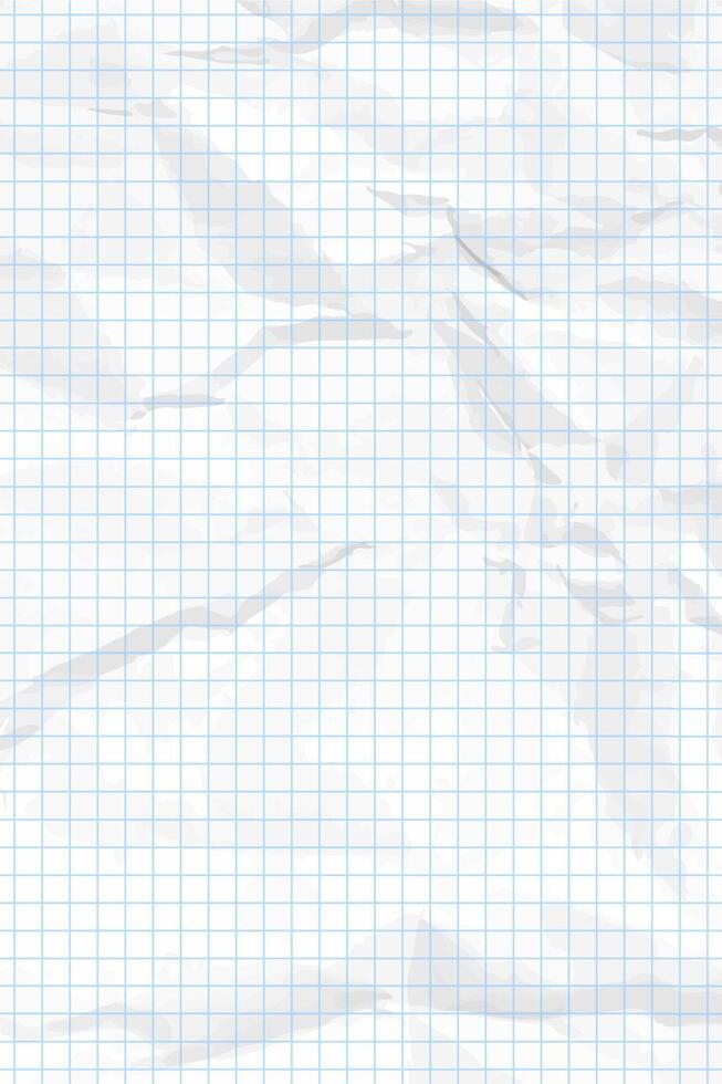 White clean crumpled checkered paper vector