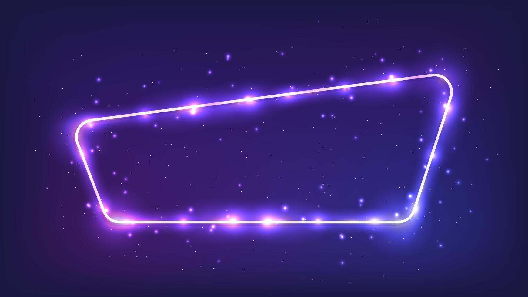 Neon frame with shining effects and sparkles vector