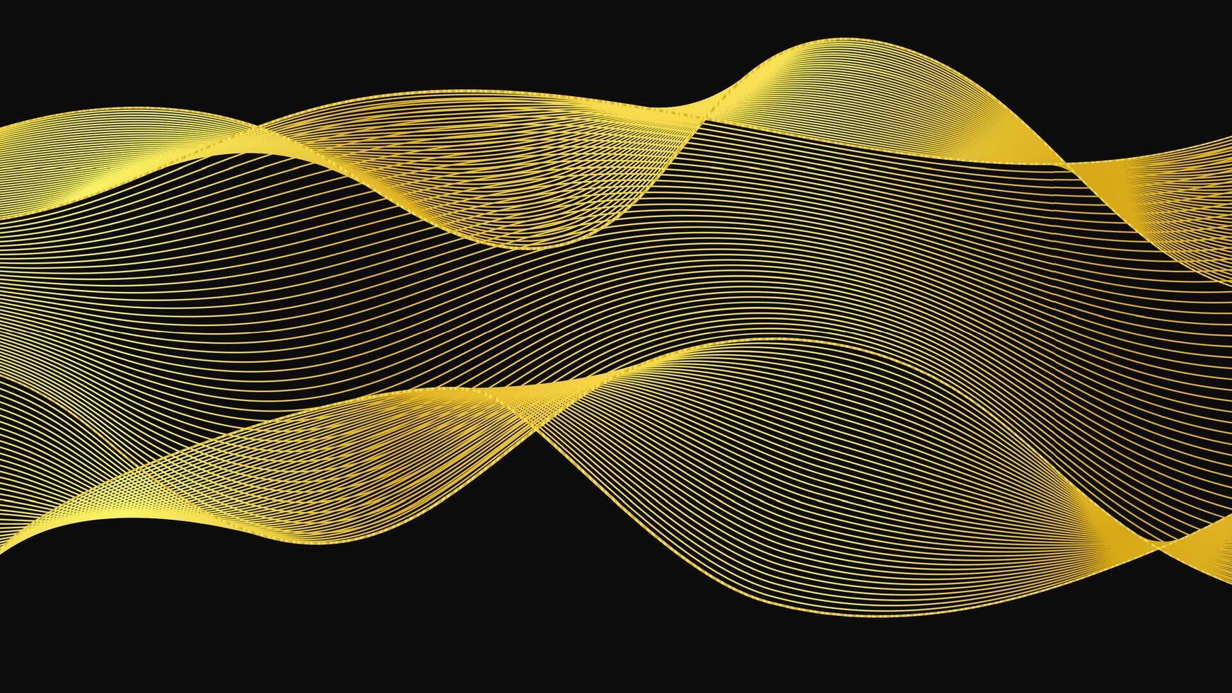 Abstract backdrop with luxury golden waves vector