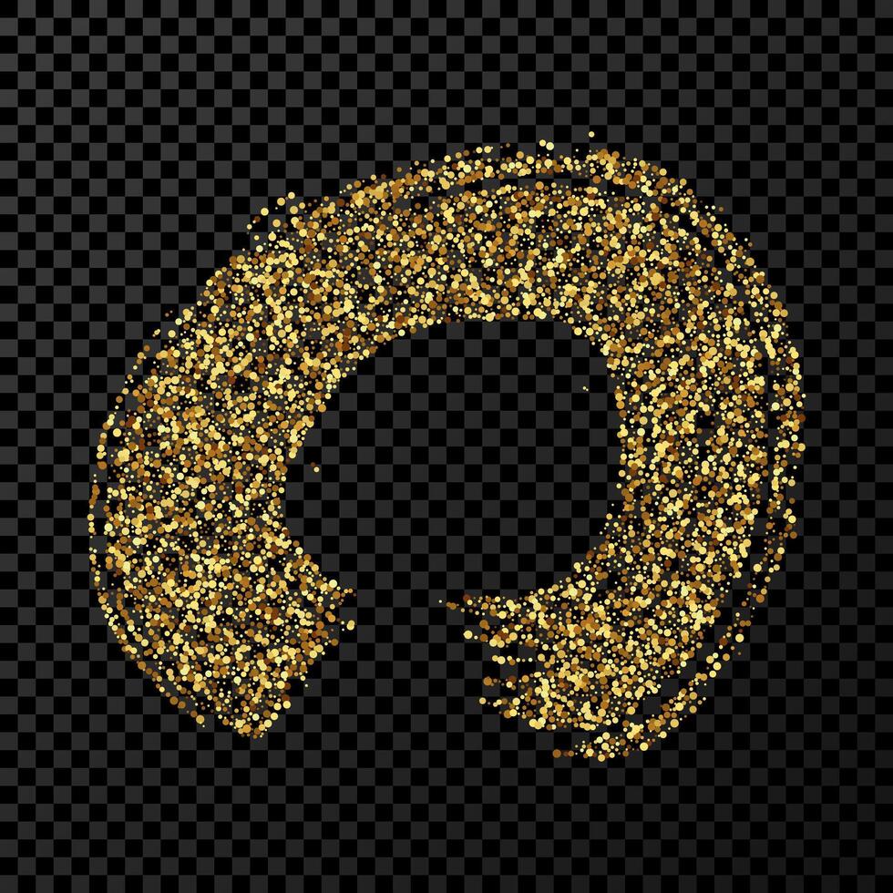 Gold grunge brush strokes in circle form vector
