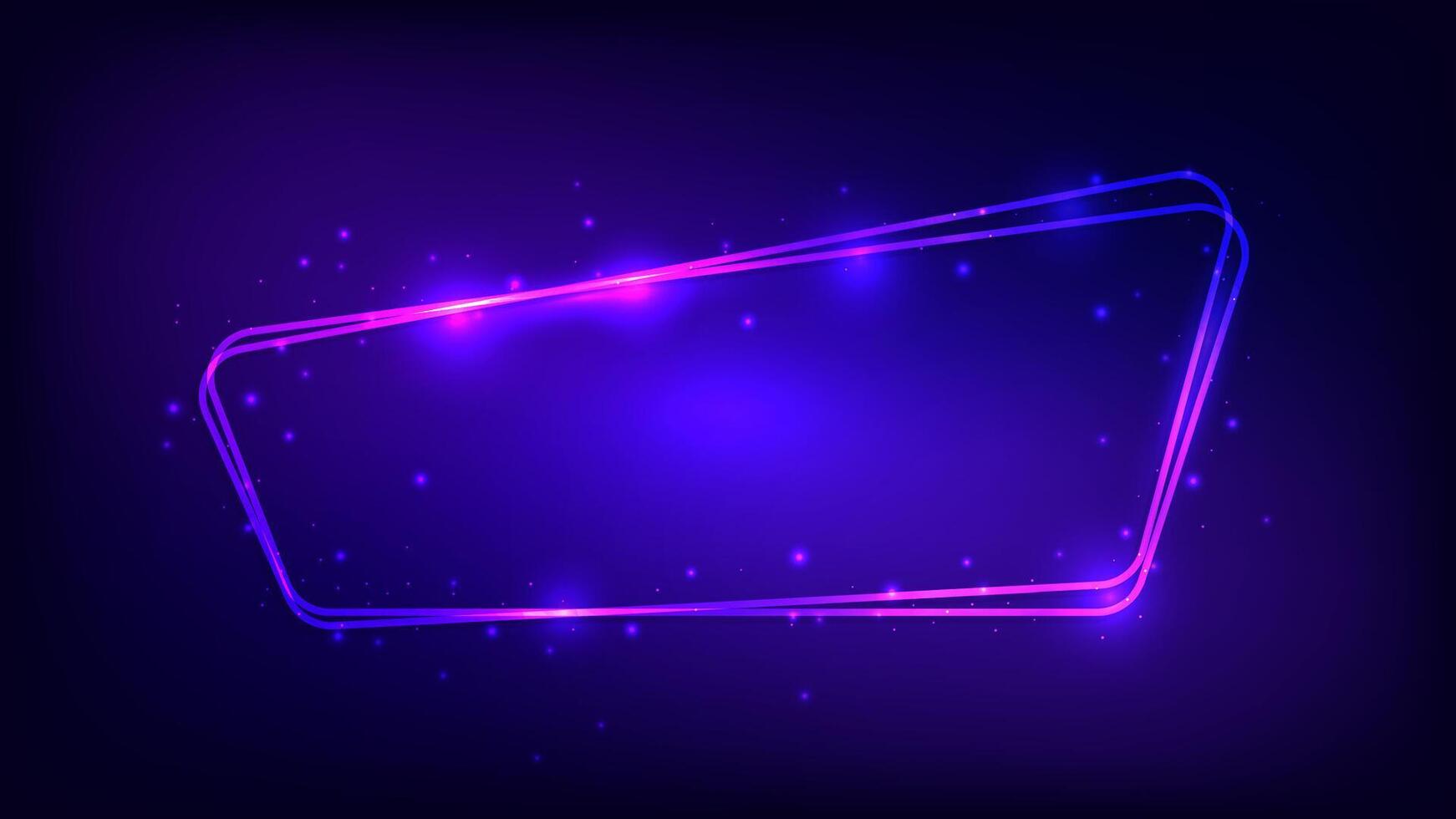 Neon rounded frame with shining effects vector