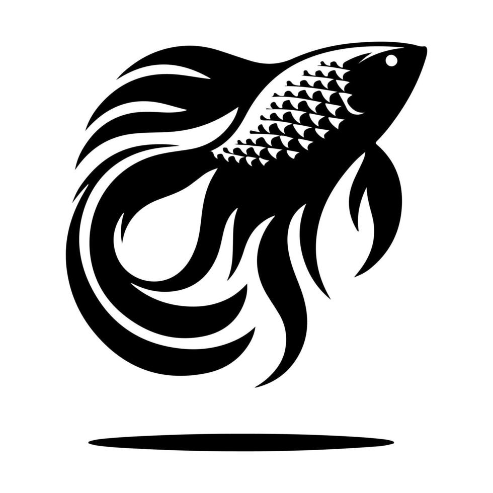 Freshwater fish silhouettes collection. Fish icon isolated vector