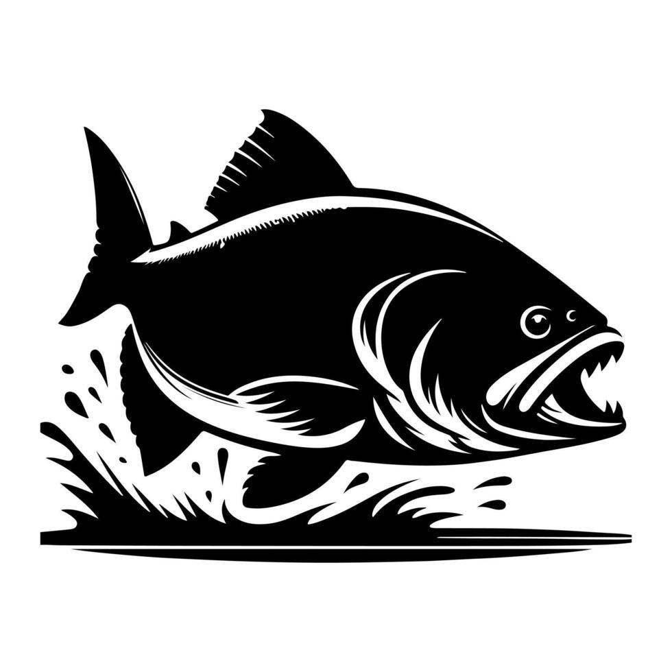 Freshwater fish silhouettes collection. Fish icon isolated vector