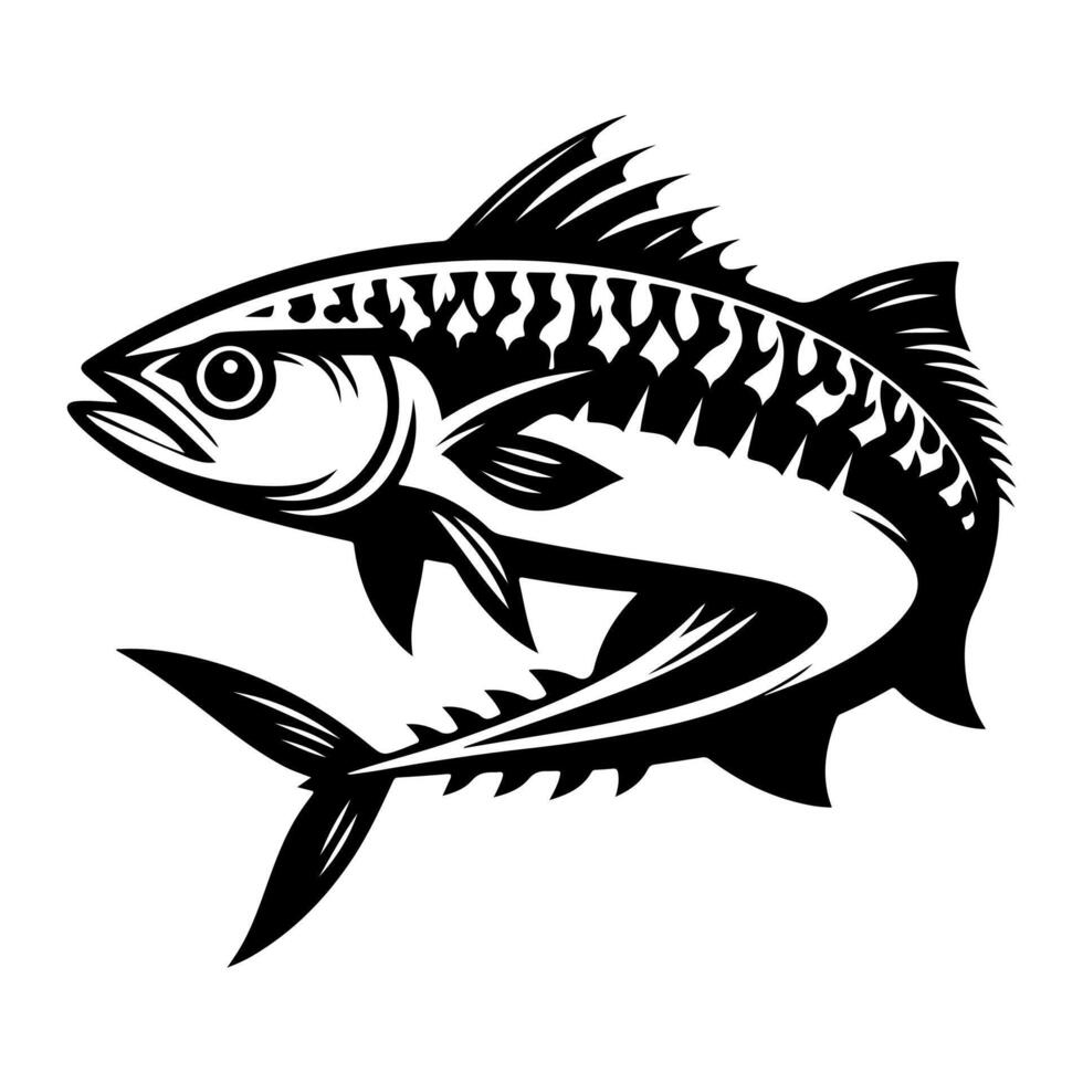 Freshwater fish silhouettes collection. Fish icon isolated vector