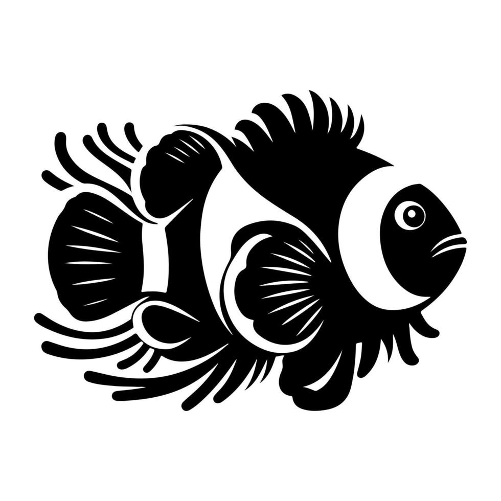Freshwater fish silhouettes collection. Fish icon isolated vector