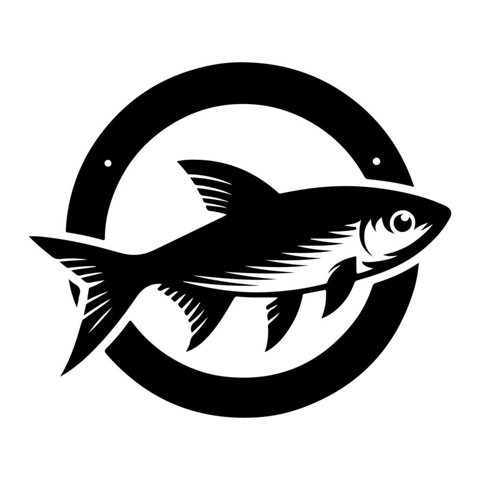 Freshwater fish silhouettes collection. Fish icon isolated vector