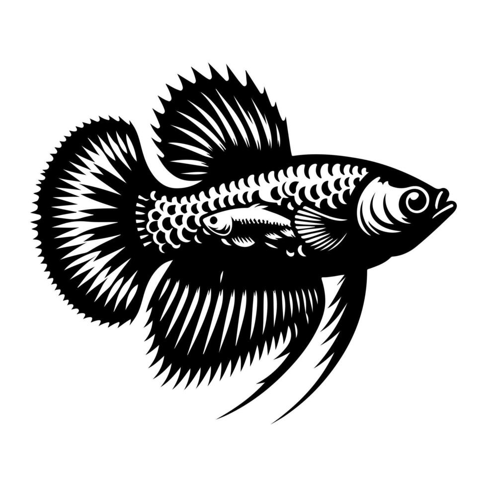 Freshwater fish silhouettes collection. Fish icon isolated vector