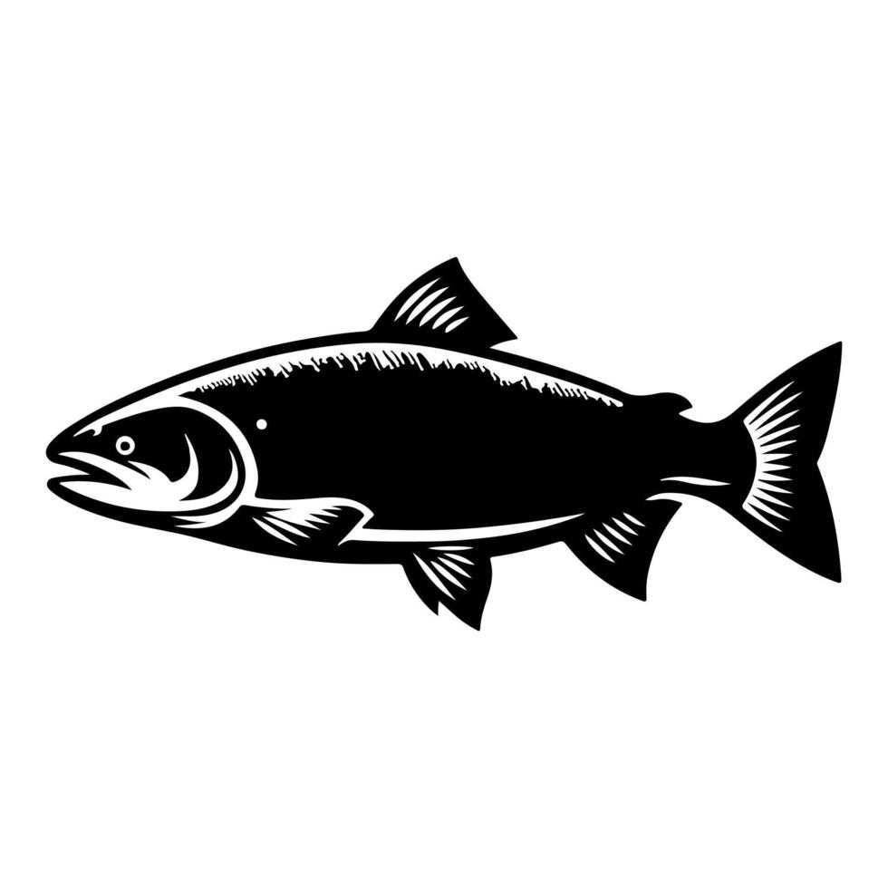Freshwater fish silhouettes collection. Fish icon isolated vector
