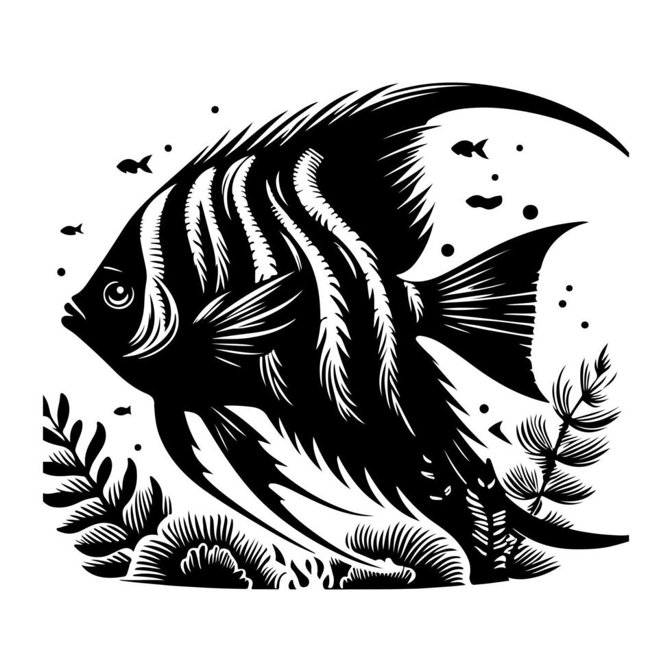 Freshwater fish silhouettes collection. Fish icon isolated vector