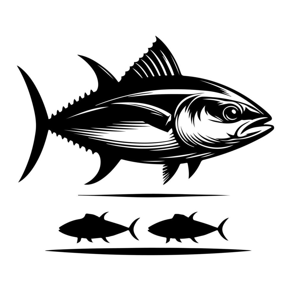 Freshwater fish silhouettes collection. Fish icon isolated vector