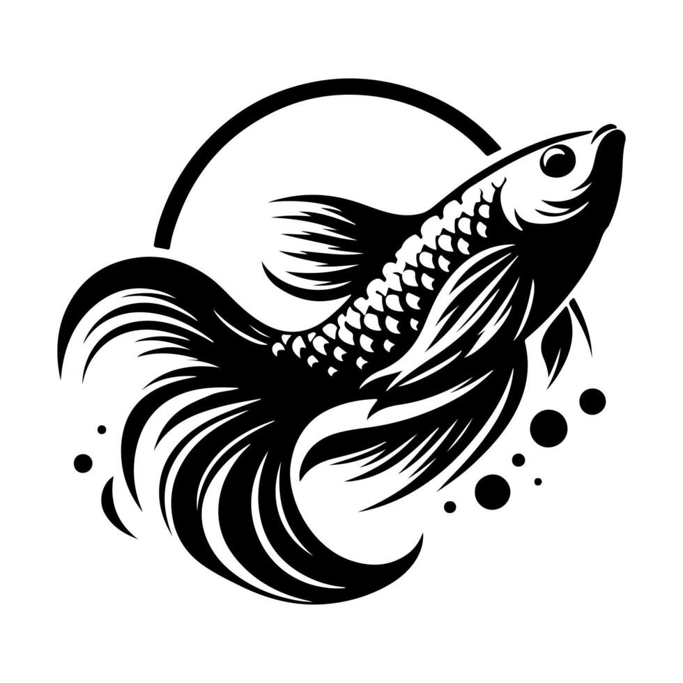 Freshwater fish silhouettes collection. Fish icon isolated vector