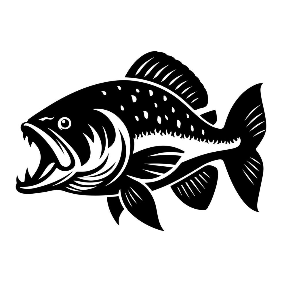 Freshwater fish silhouettes collection. Fish icon isolated vector