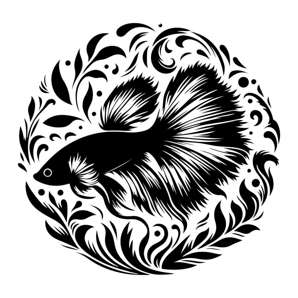 Freshwater fish silhouettes collection. Fish icon isolated vector